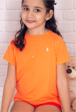 Camisa Infantil UV Feminina Raglã