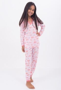 Pijama Infantil Manga Longa Feminino