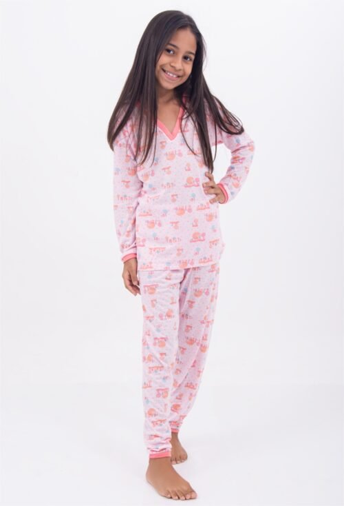 Pijama Infantil Manga Longa Feminino - Image 2